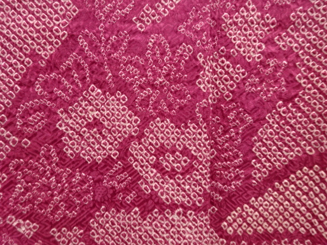  アンティーク　本総絞り　流水に草花模様絵羽織